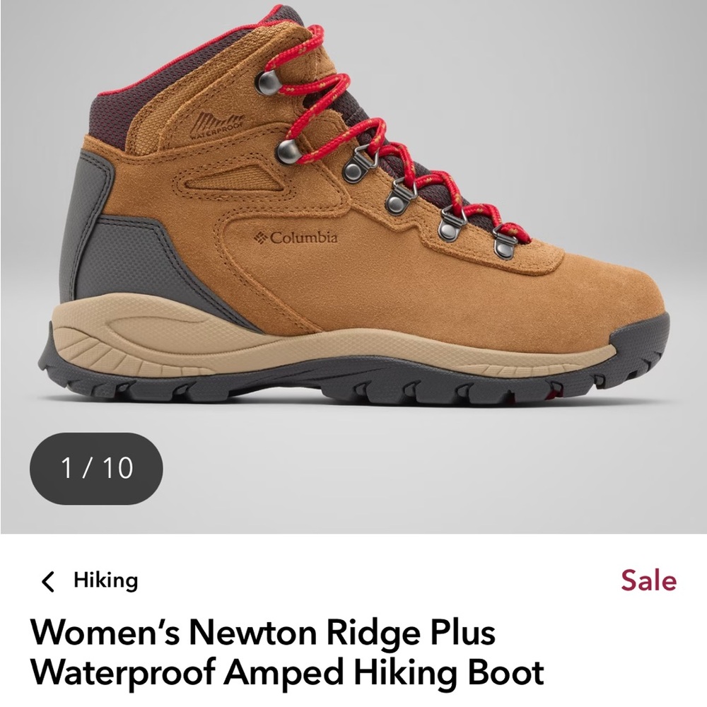 NWOT Women's Columbia Newton Ridge Plus Waterproof Hiking Boots. Size 9.5